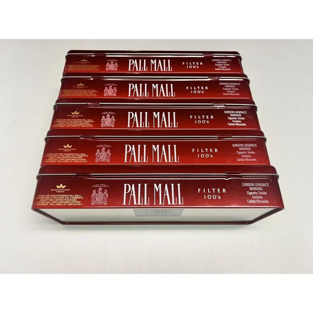 Vintage Pall‎ Mall Cigarette Tins Lot Of 5